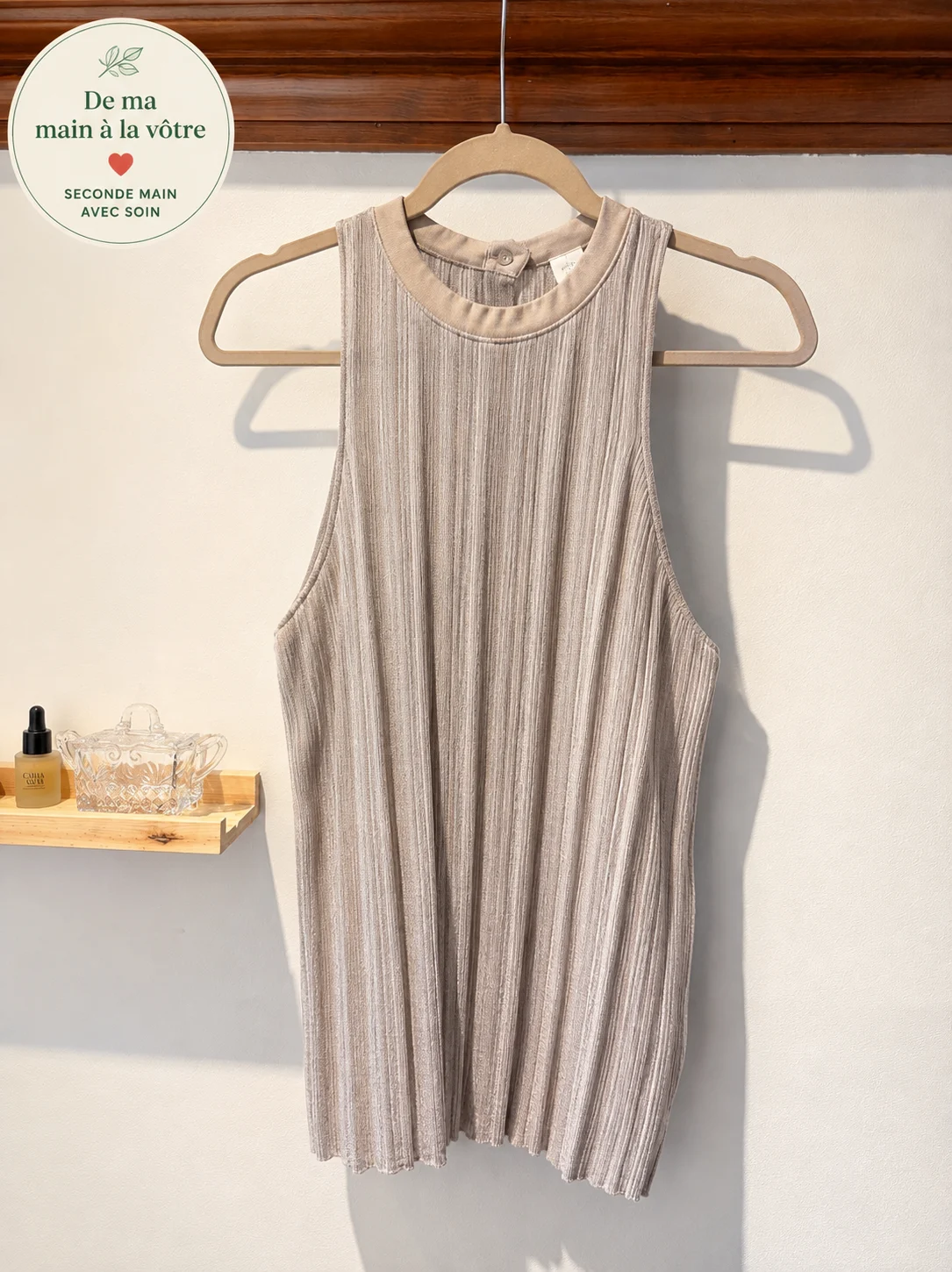 COS — Camisole plissée beige crème — Taille US 6 COS seconde main