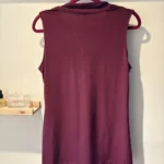 Thumbnail for Banana Republic — Burgundy sleeveless top with a tied neckline — M