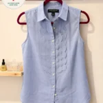 Featured thumbnail for Banana Republic — Pale blue Riley sleeveless blouse — Size 6