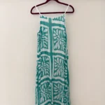 Featured thumbnail for Vianova Italy Style —  Silk/viscose – Long turquoise and white dress — M/M