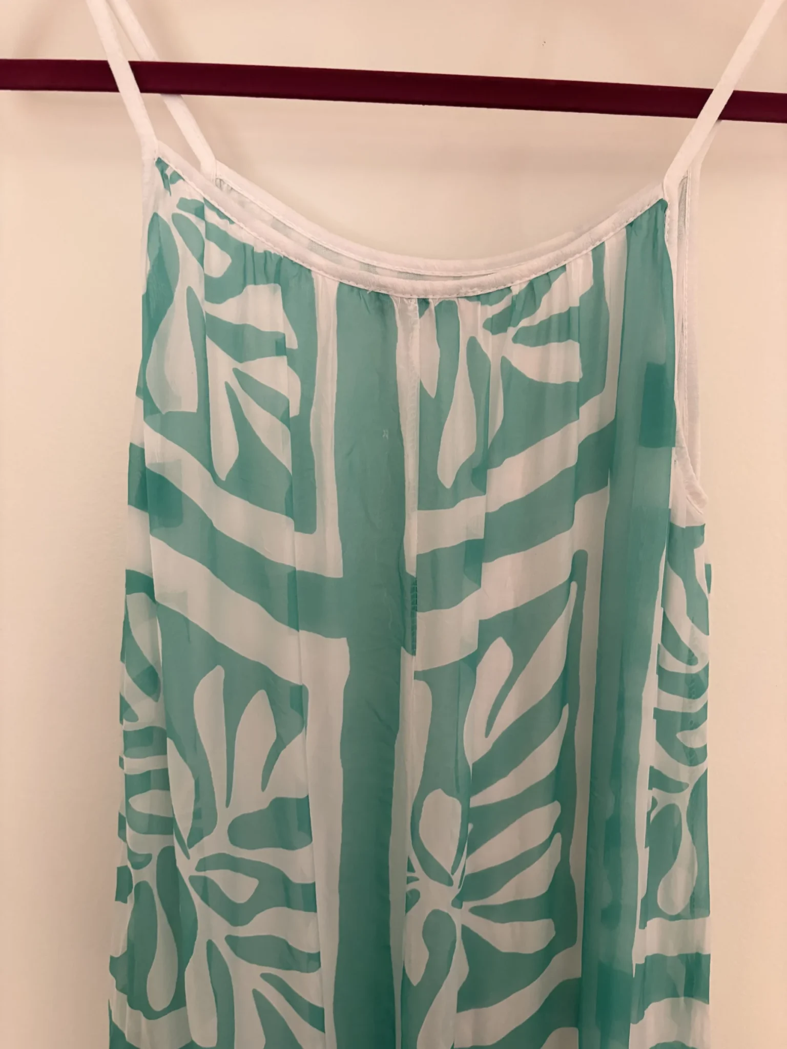 Image for Vianova Italy Style —  Silk/viscose – Long turquoise and white dress — M/M