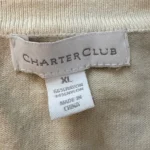 Thumbnail for Charter Club — Beige, yellow and grey floral cardigan — XL