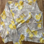 Thumbnail for Charter Club — Beige, yellow and grey floral cardigan — XL