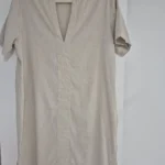 Featured thumbnail for Robe tunique Theory « Stretch Linen » beige – Taille Large