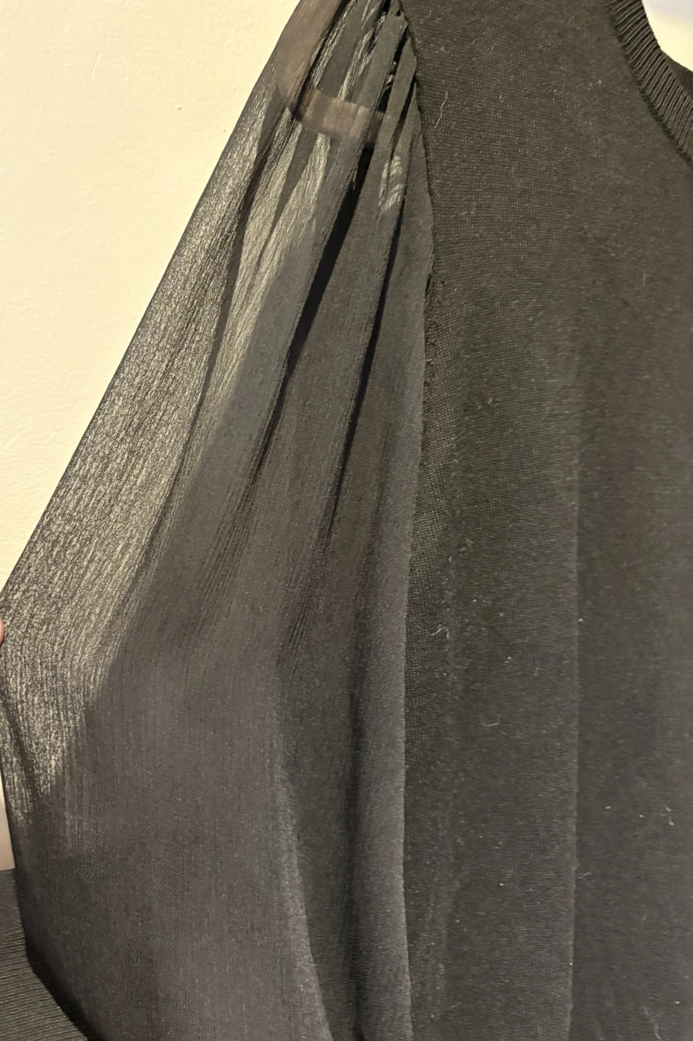 Image for Black Calvin Klein dress with sheer sleeves – size L