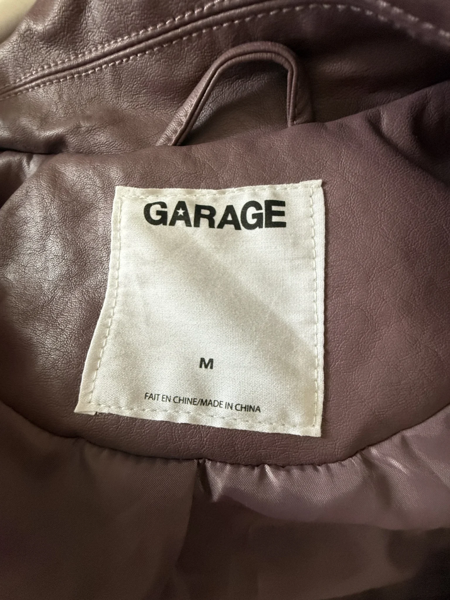 Image for Veste en cuir mauve