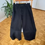 Thumbnail for Pantalon Frank & Oak taille haute à jambes larges — Noir, taille 6