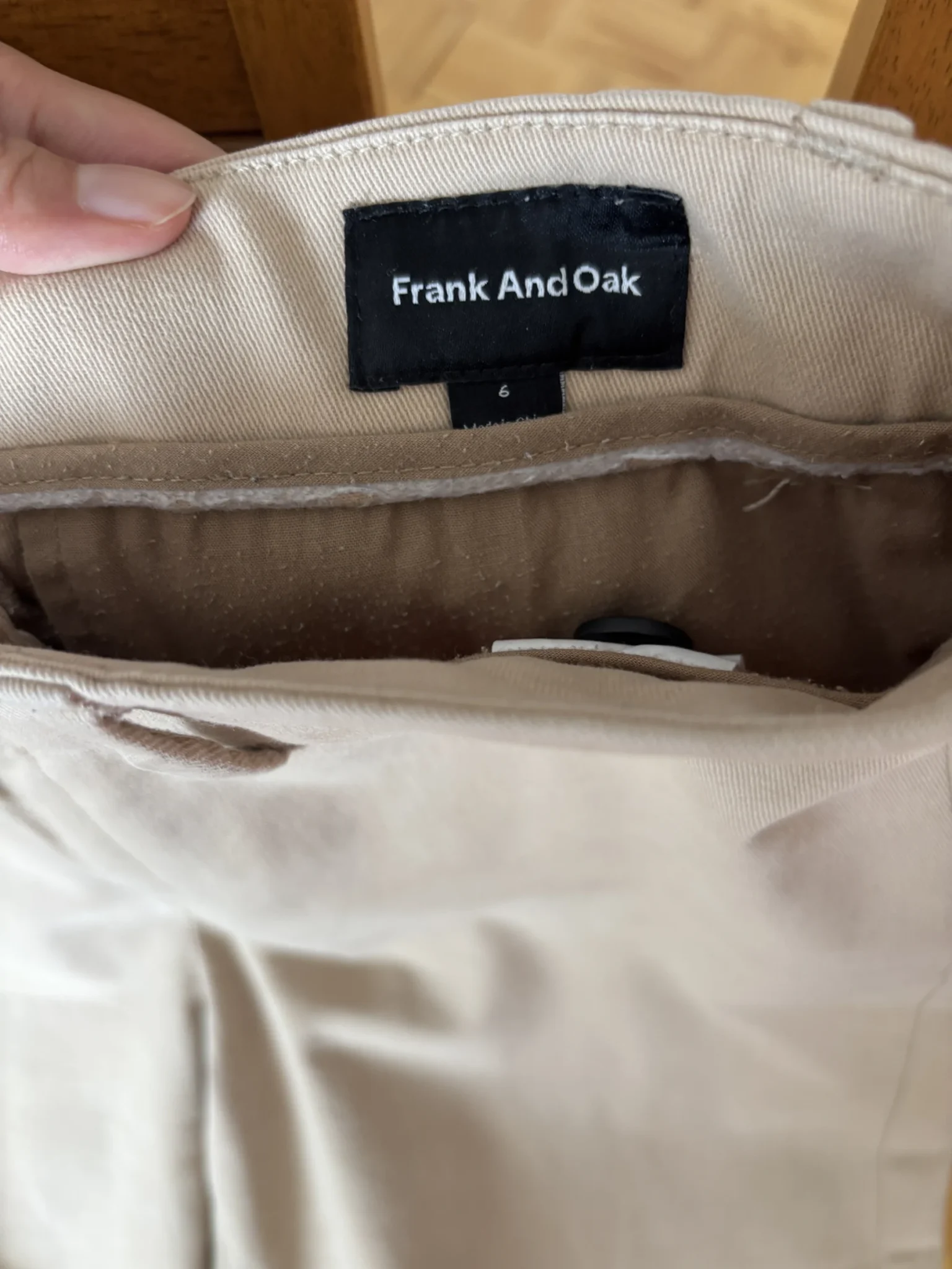 Image for Pantalon Frank and Oak taille haute à jambes larges — Beige, taille 6