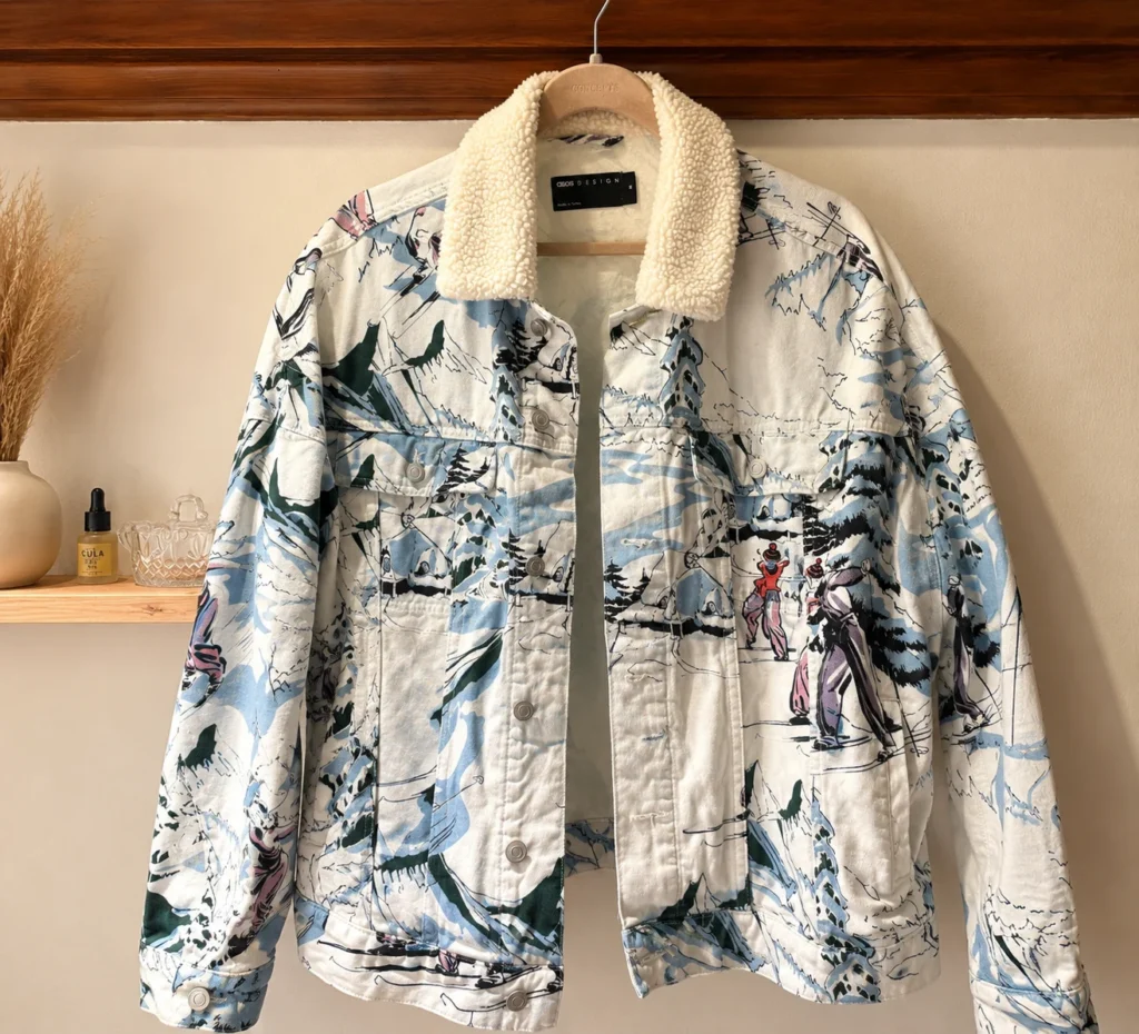 Featured image for Veste ASOS DESIGN à imprimé ski rétro
