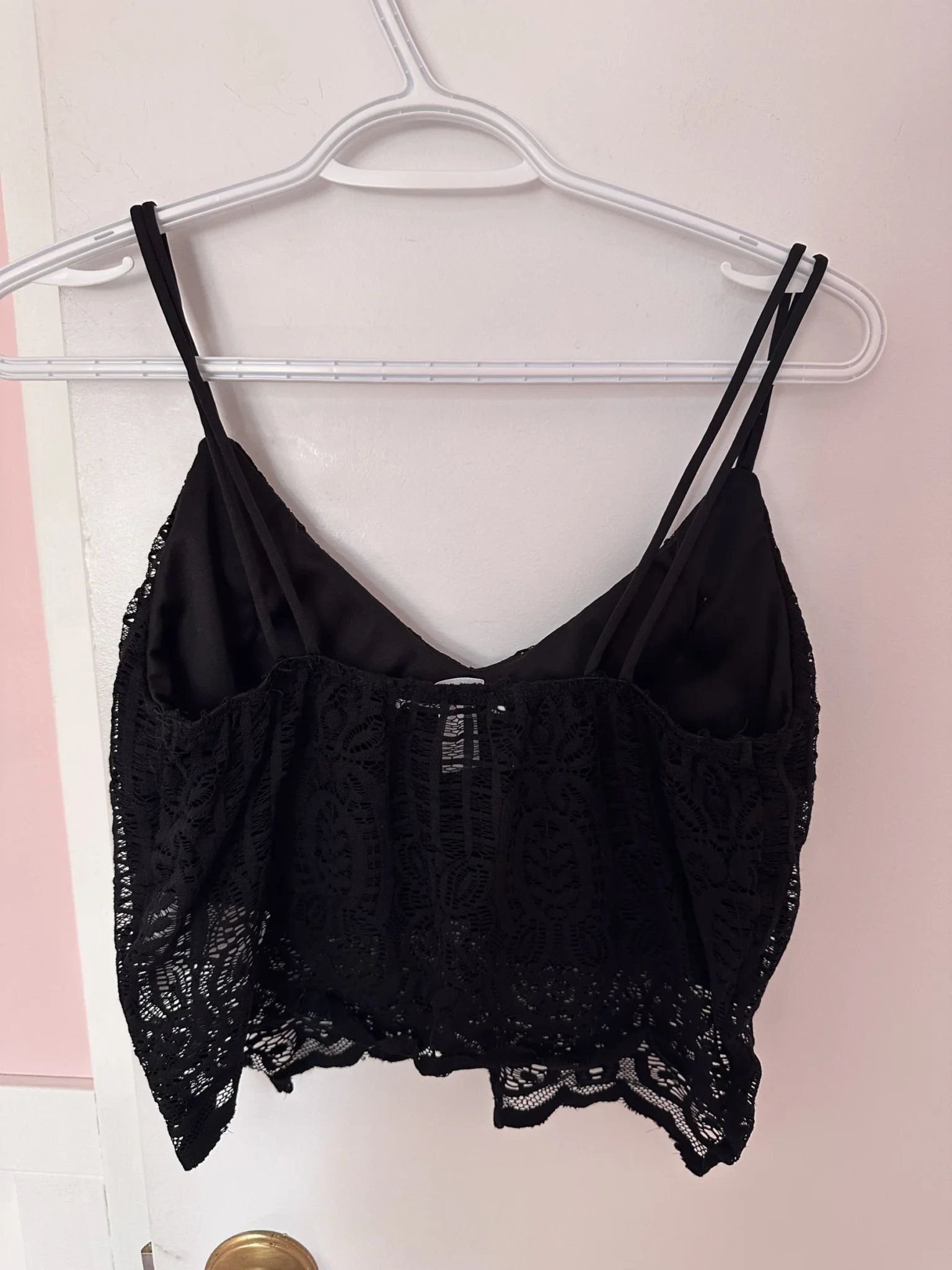 Image for Lace-style knitted crop top