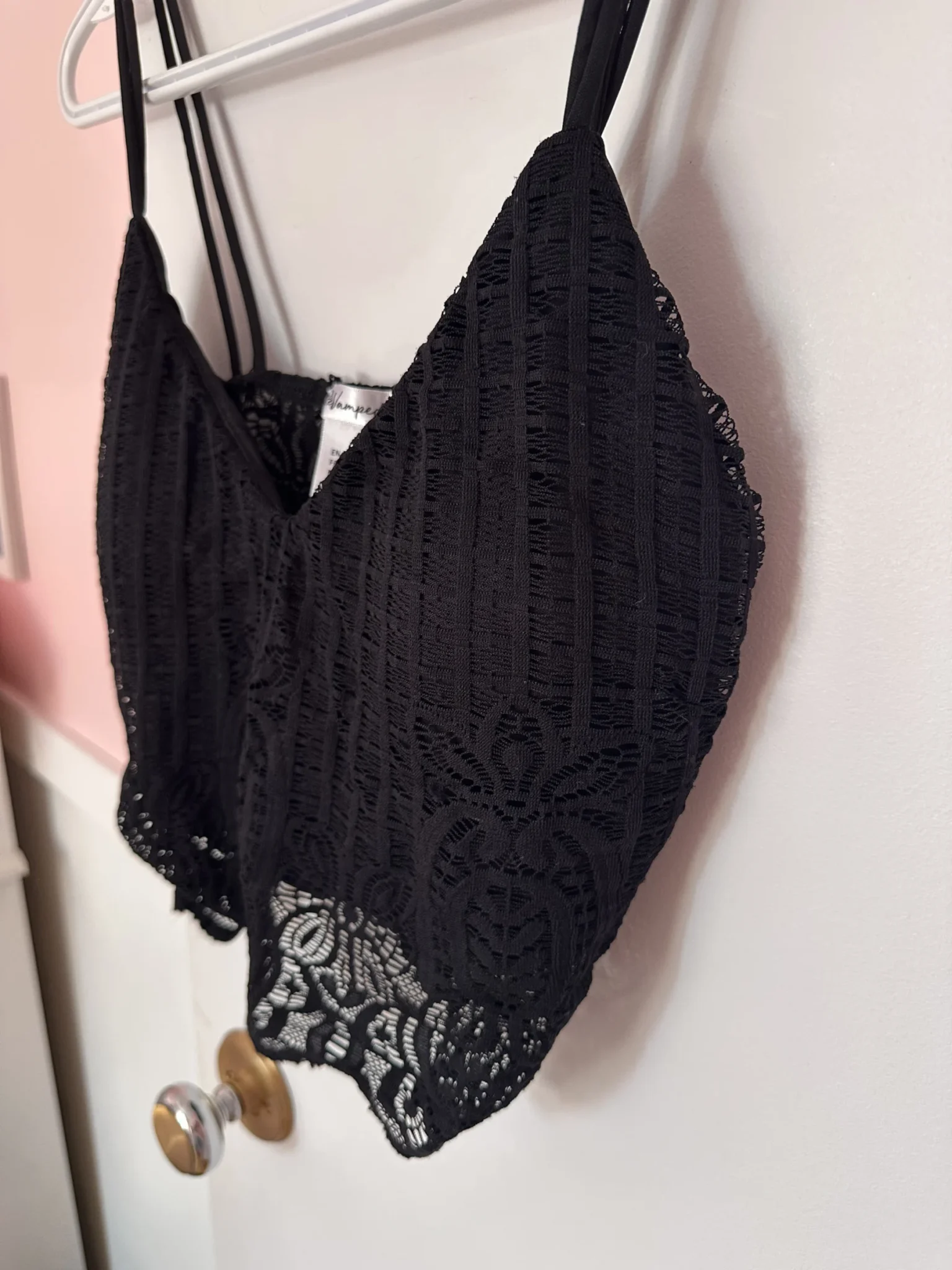 Image for Lace-style knitted crop top