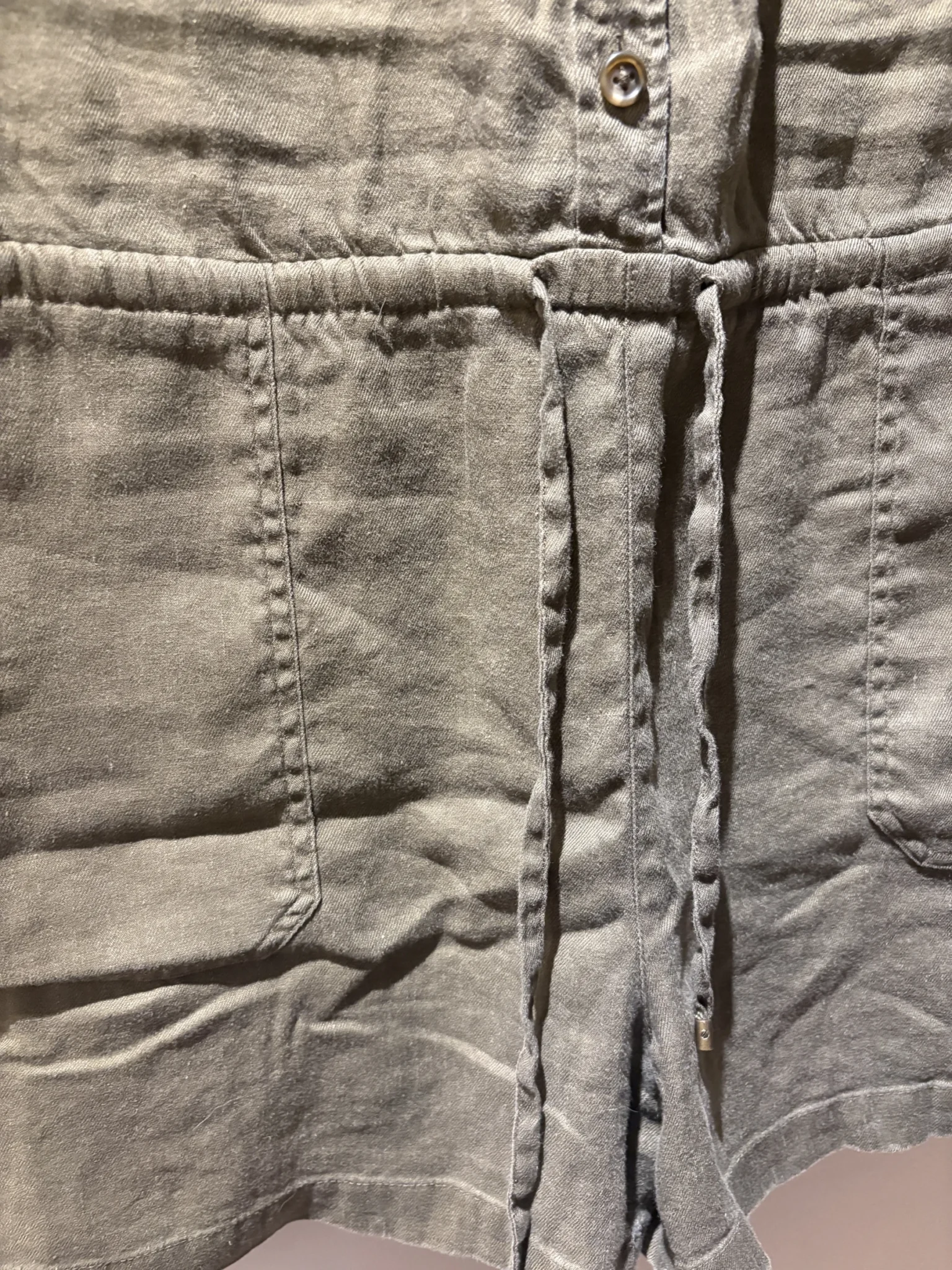 Image for Lauren Ralph Lauren linen playsuit – khaki/olive – Size 16