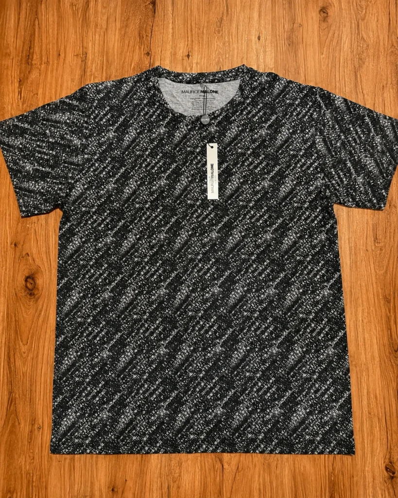 Featured image for Maurice Malone – Black and white printed T-shirt – size Large