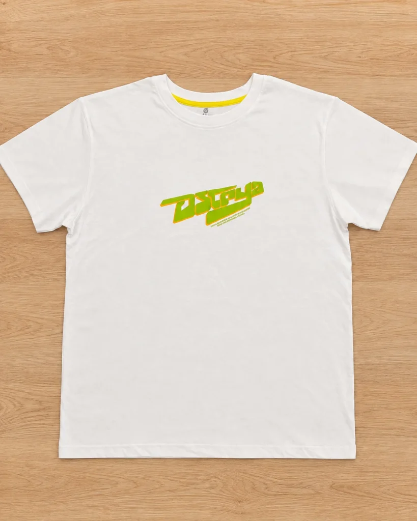 Featured image for Ostrya graphic T-shirt – white / lime green / orange – size