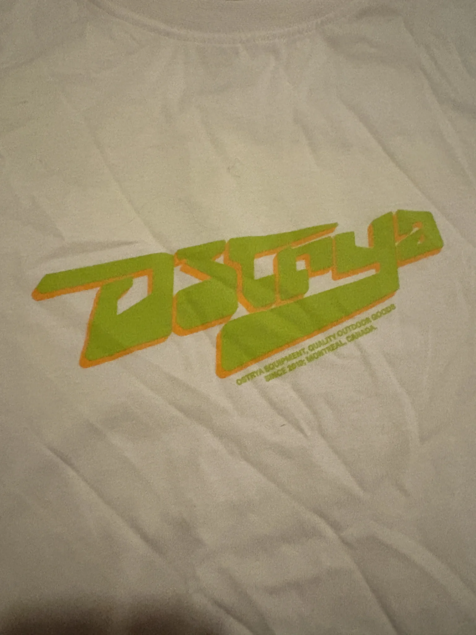 Image for Ostrya graphic T-shirt – white / lime green / orange – size