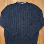 Featured thumbnail for Hudson North XL navy blue speckled cable-knit jumper – V-neck jumper