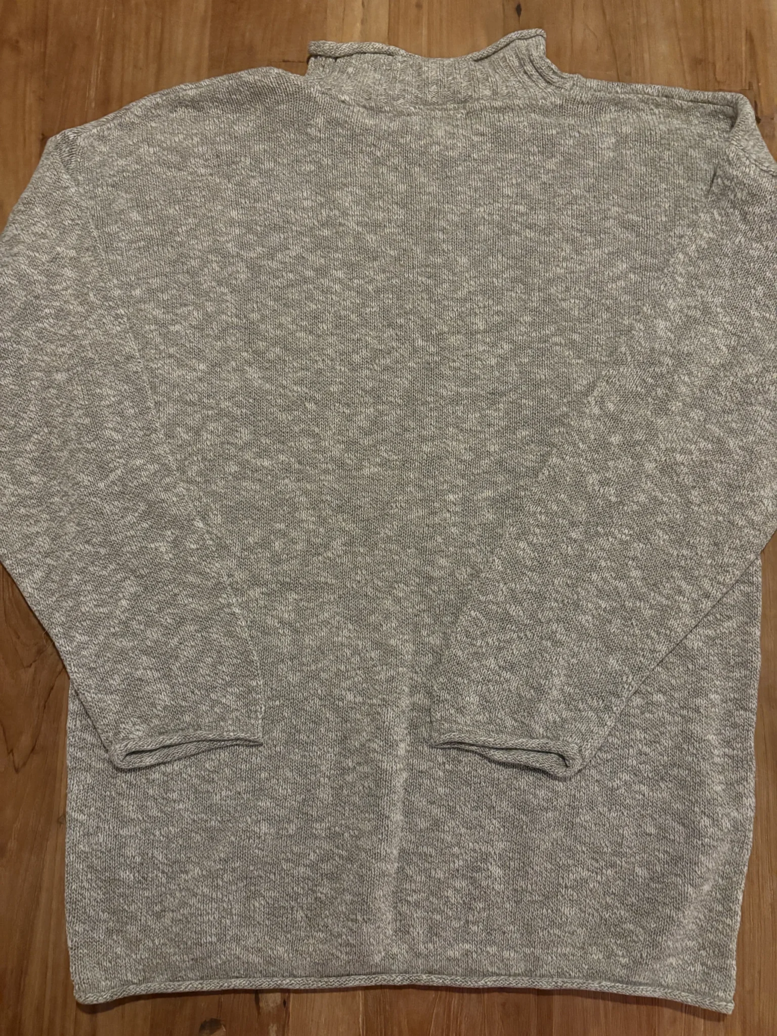Image for Ilanco 100% cotton roll-neck jumper – heather grey – size P/S – made in Canada
