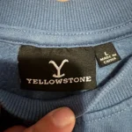 Thumbnail for Yellowstone Dutton Ranch blue crew-neck jumper – Size L