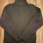 Featured thumbnail for Schott NYC Military Gear zip-up jumper – size L – military style with elbow reinforcements