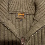 Thumbnail for Schott NYC Military Gear zip-up jumper – size L – military style with elbow reinforcements
