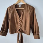 Thumbnail for Short blouse with a bow at the front