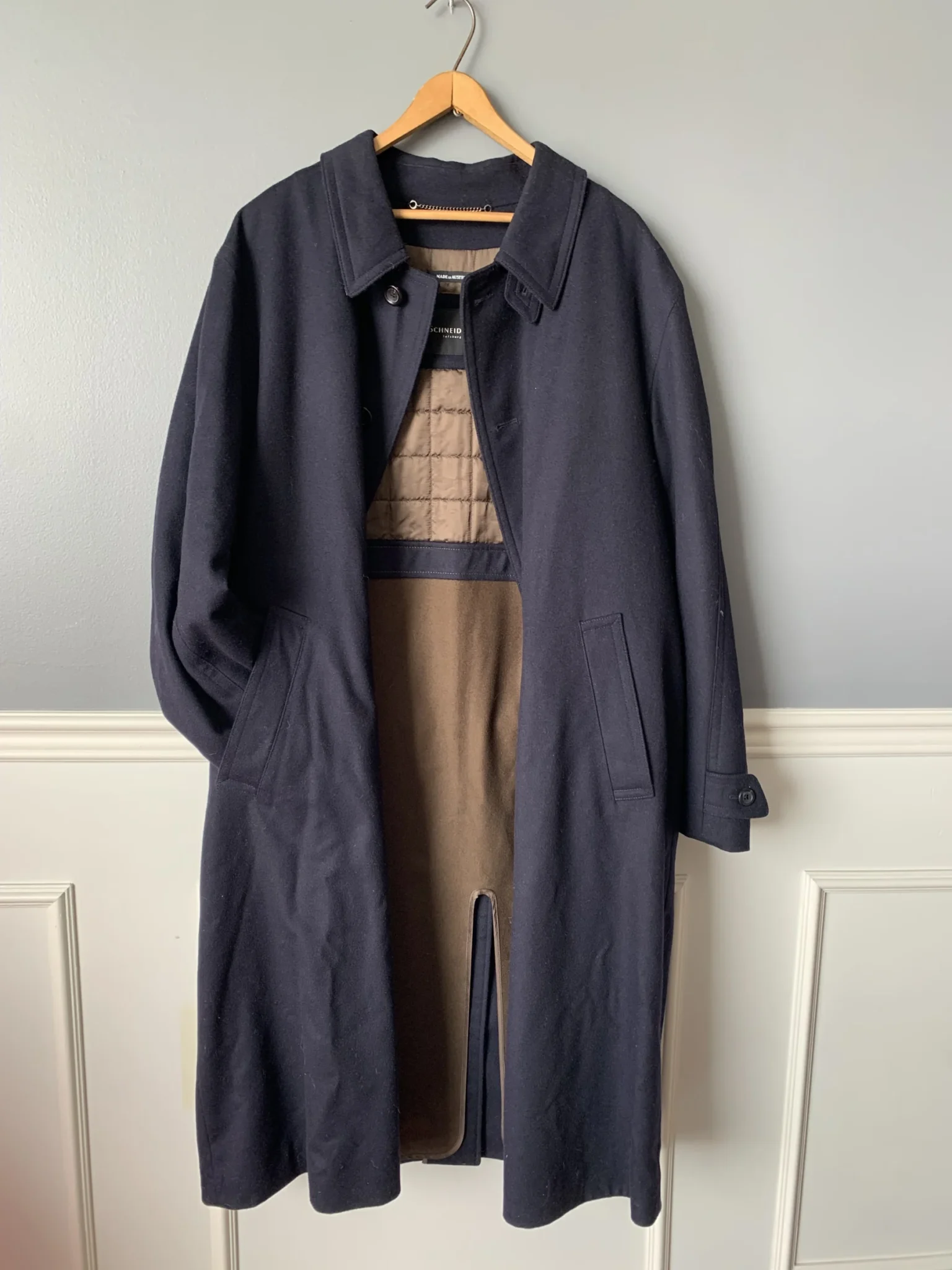 Featured image for Manteau chic long Schneiders homme laine et Cashemire
