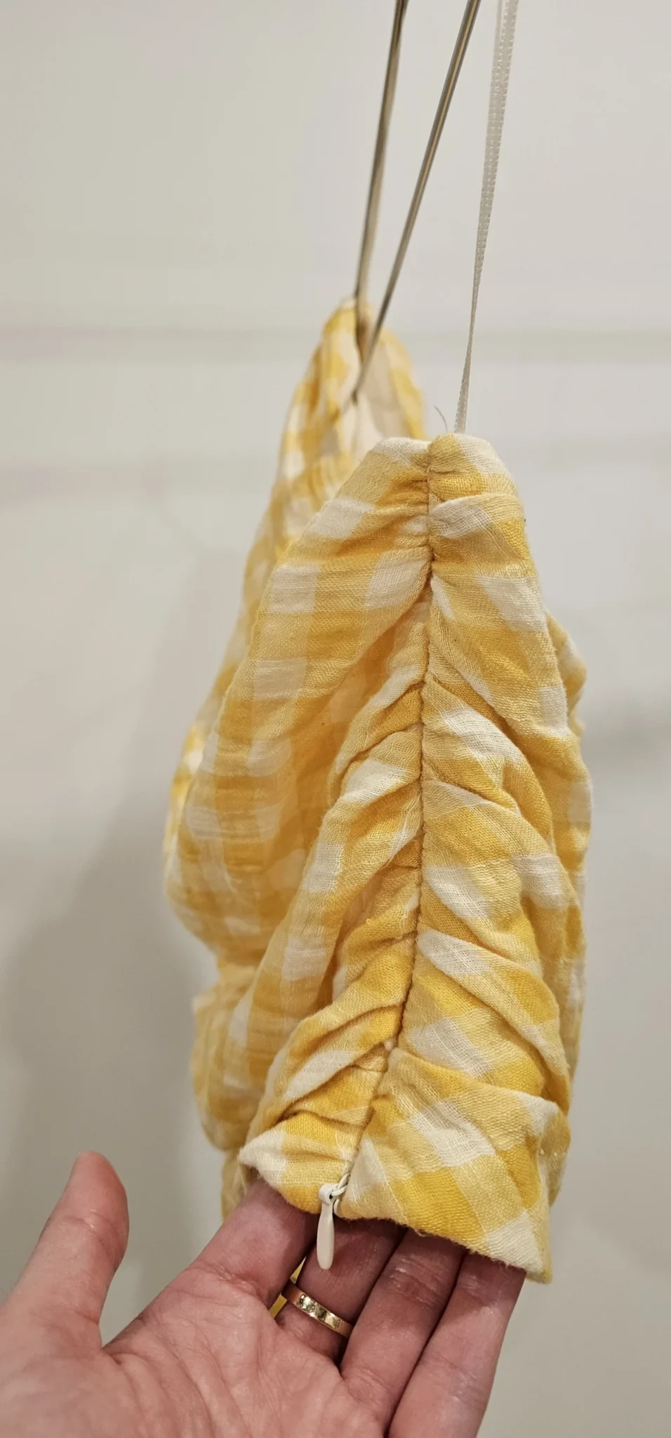 Image for Neuf Zara Haut une manche vichy jaune