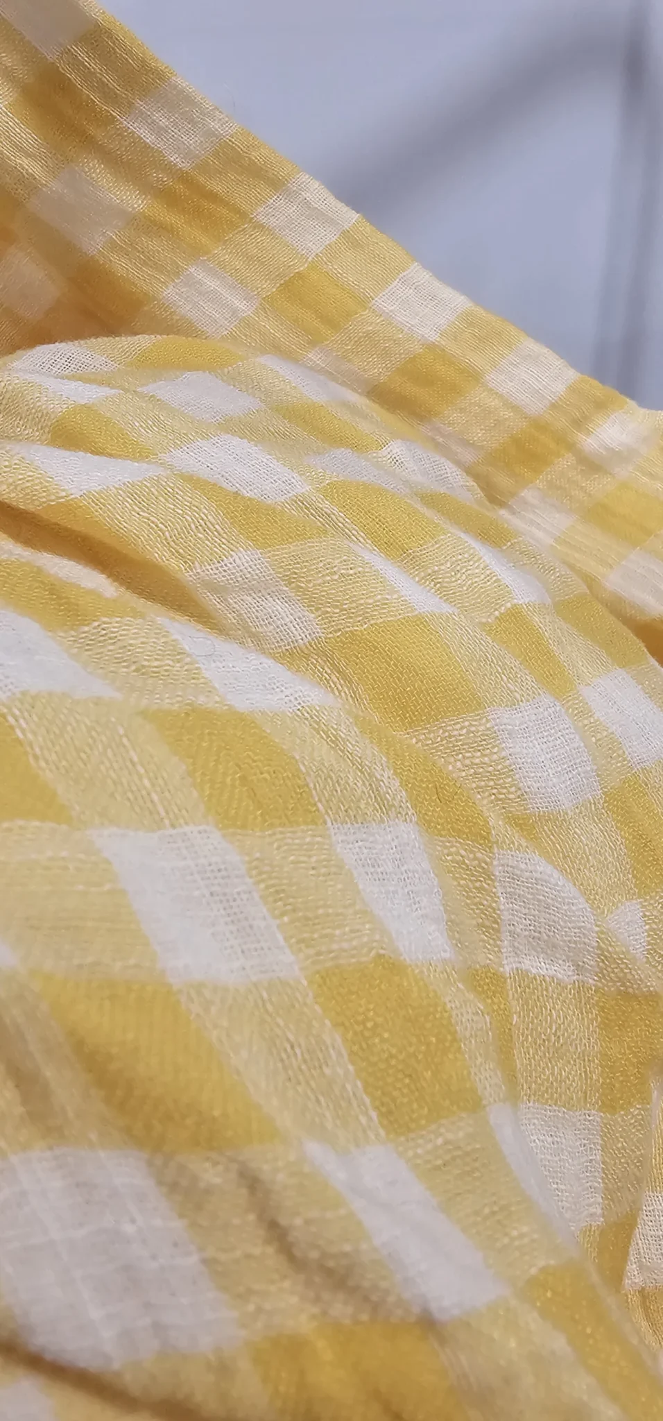 Image for Neuf Zara Haut une manche vichy jaune