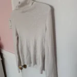 Thumbnail for White ribbed roll-neck jumper