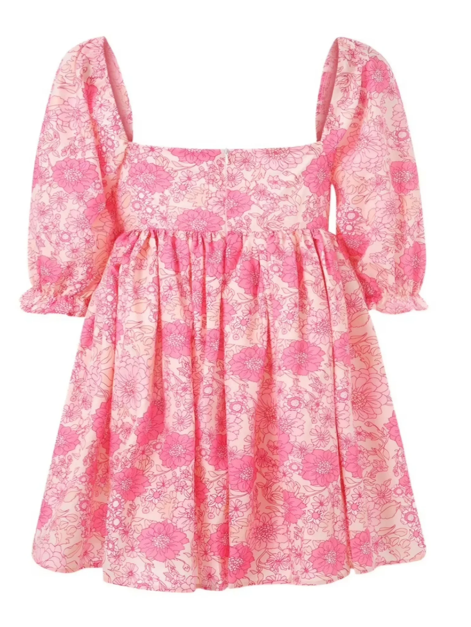 Featured image for Robe Fleurie BabyDoll avec Manches Bouffantes
