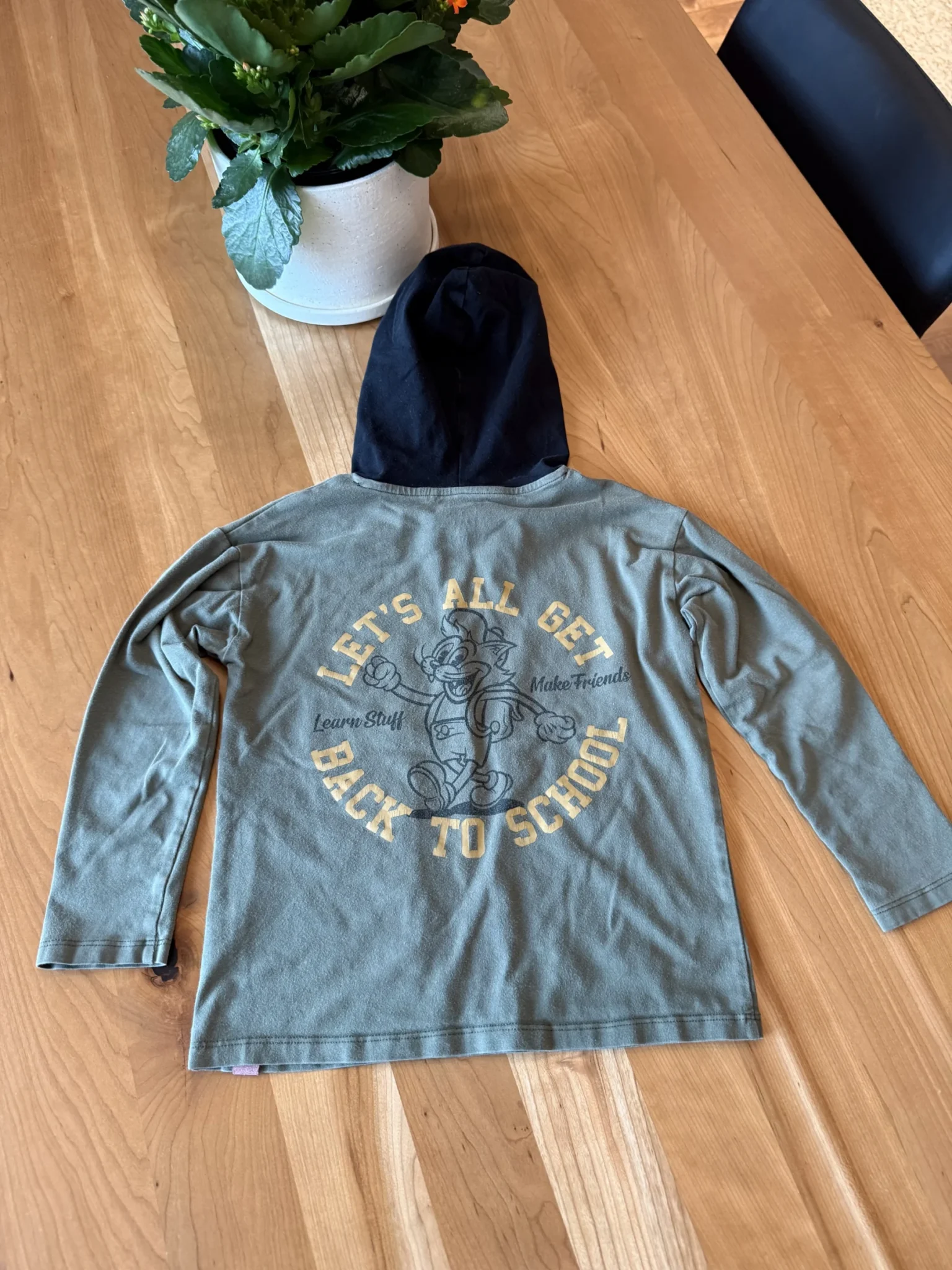 Image for Green long-sleeved hooded top