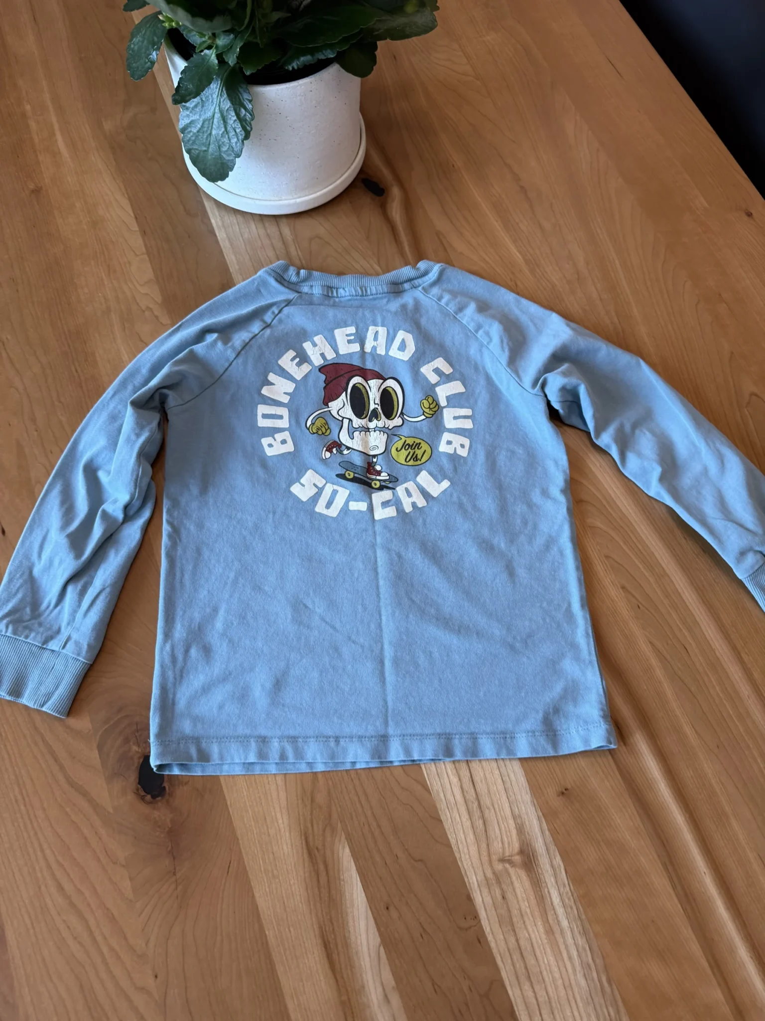 Image for Skeleton blue long-sleeved top