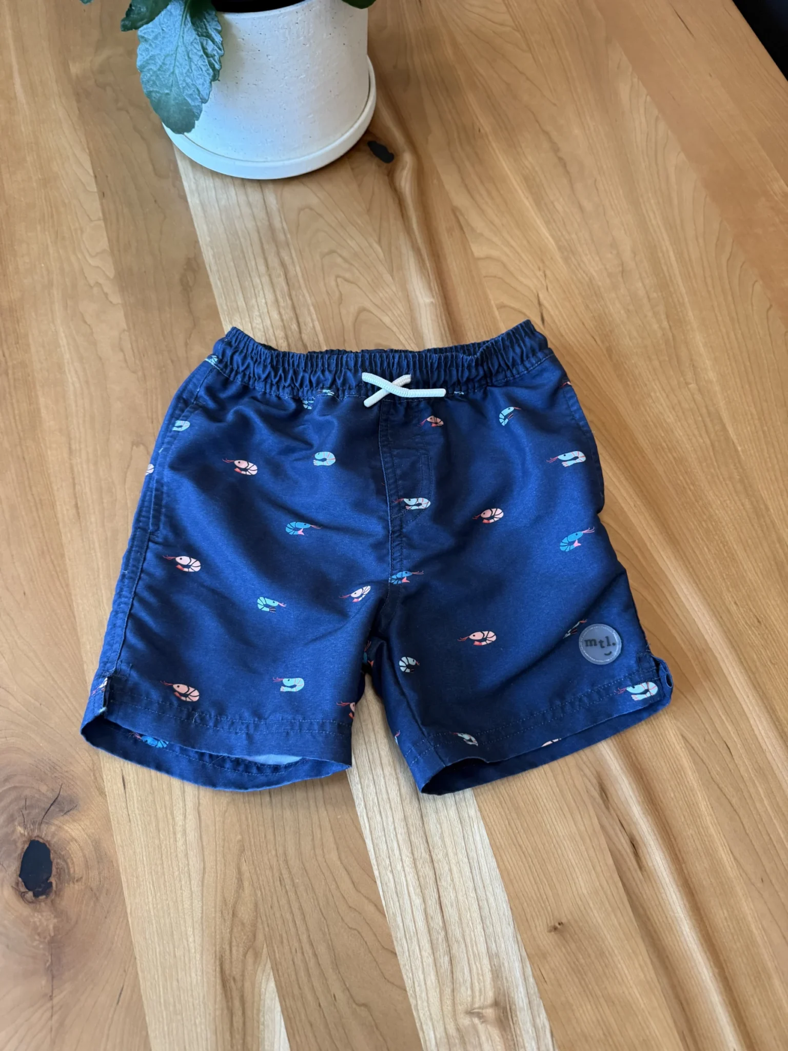 Featured image for Navy blue T-shirt with prawns