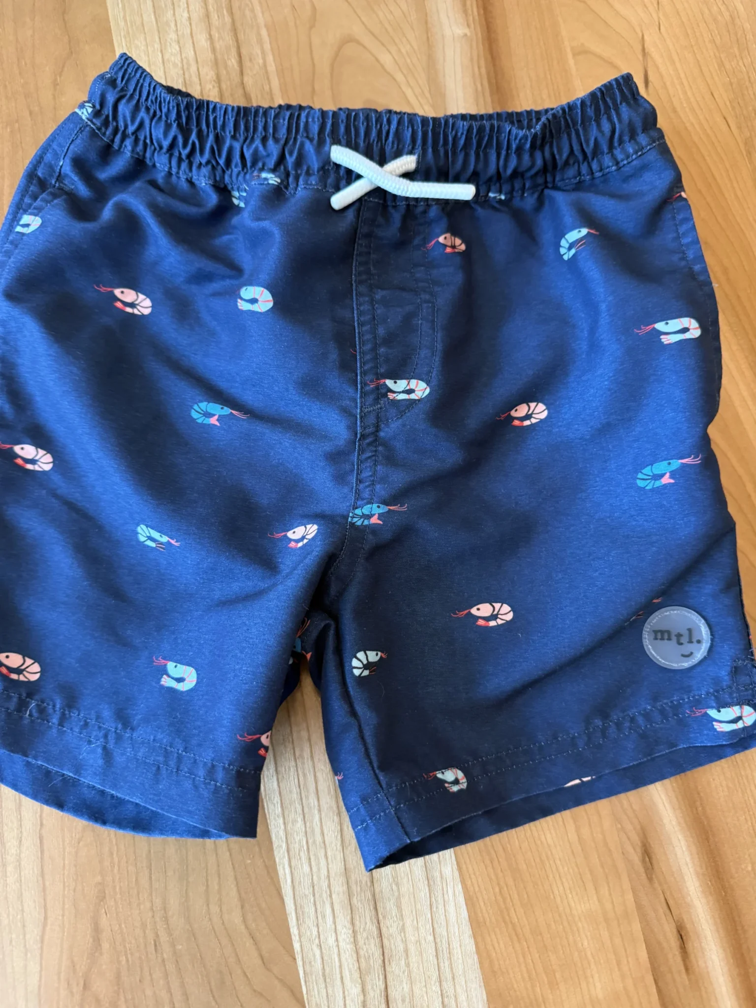 Image for Navy blue T-shirt with prawns