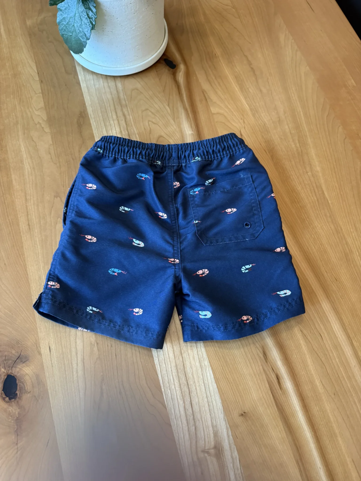 Image for Navy blue T-shirt with prawns