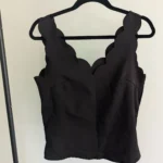 Thumbnail for Black camisole with textured straps