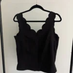 Thumbnail for Black camisole with textured straps