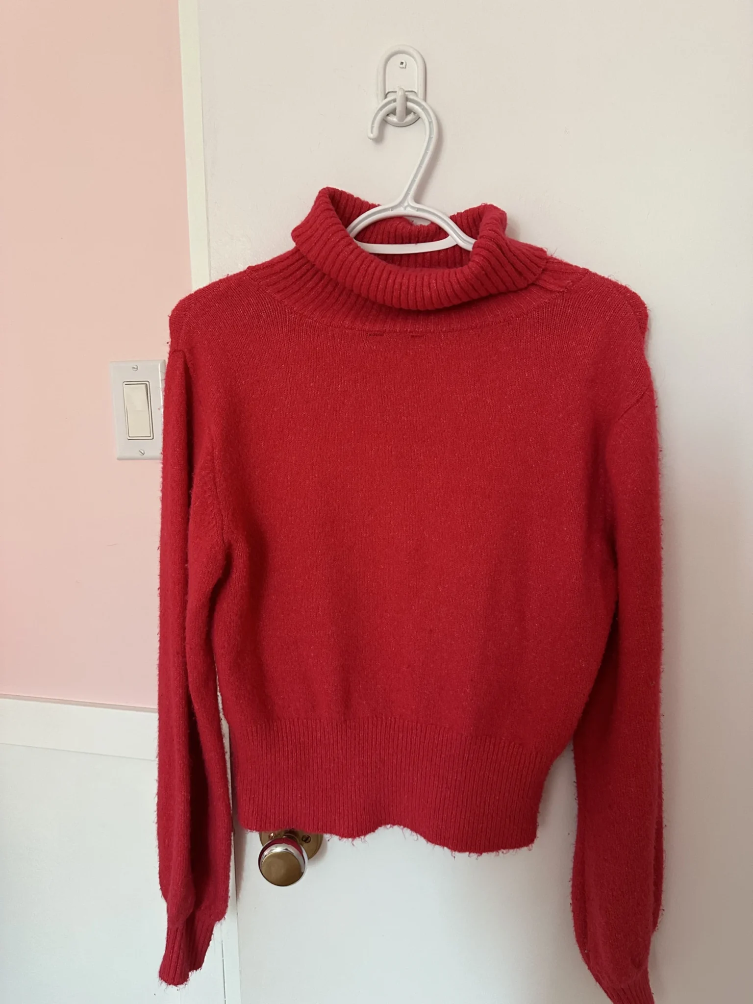 Image for Red roll-neck jumper