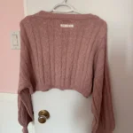 Thumbnail for Crop-style knitted lounge wear top