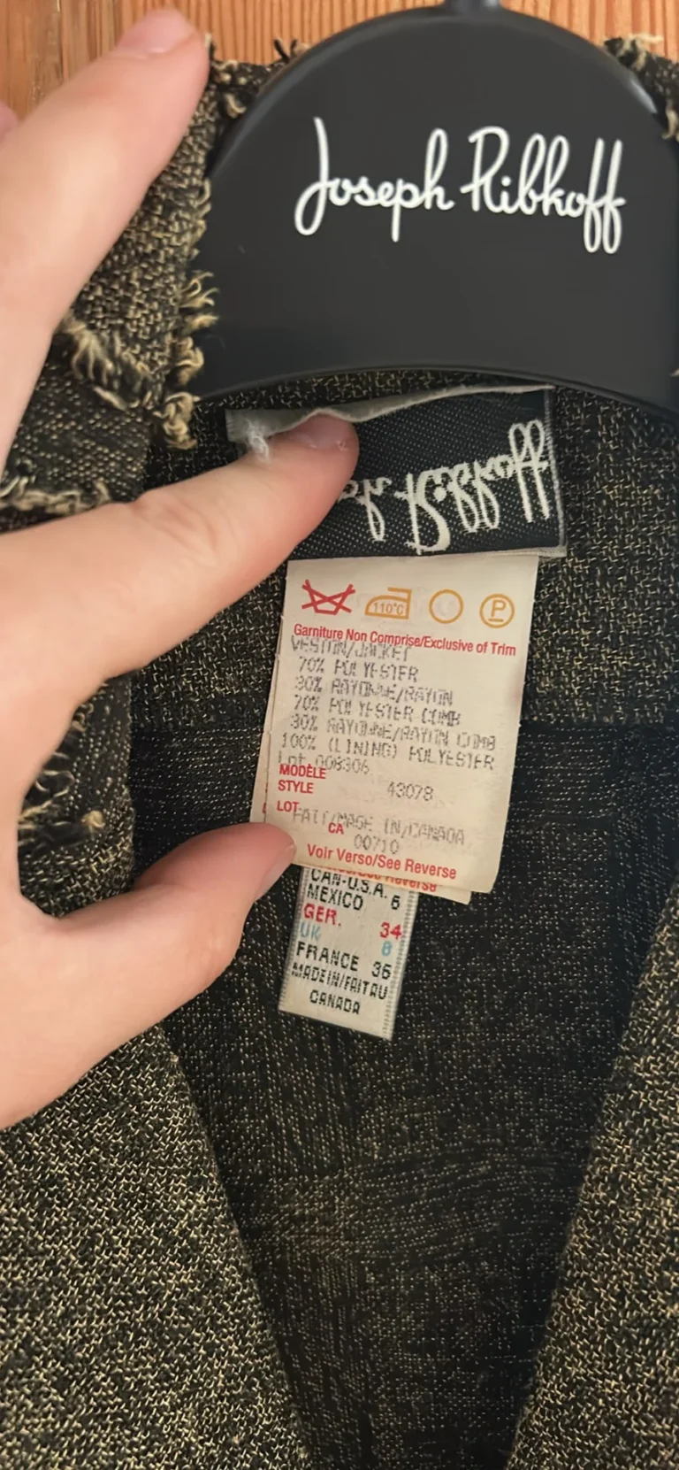 Image for Ensemble Vintage Joseph Ribkoff 2 Pièces (Robe + Veste) - Taille 6 (36) - Modèle 43078 - Fait au CAN