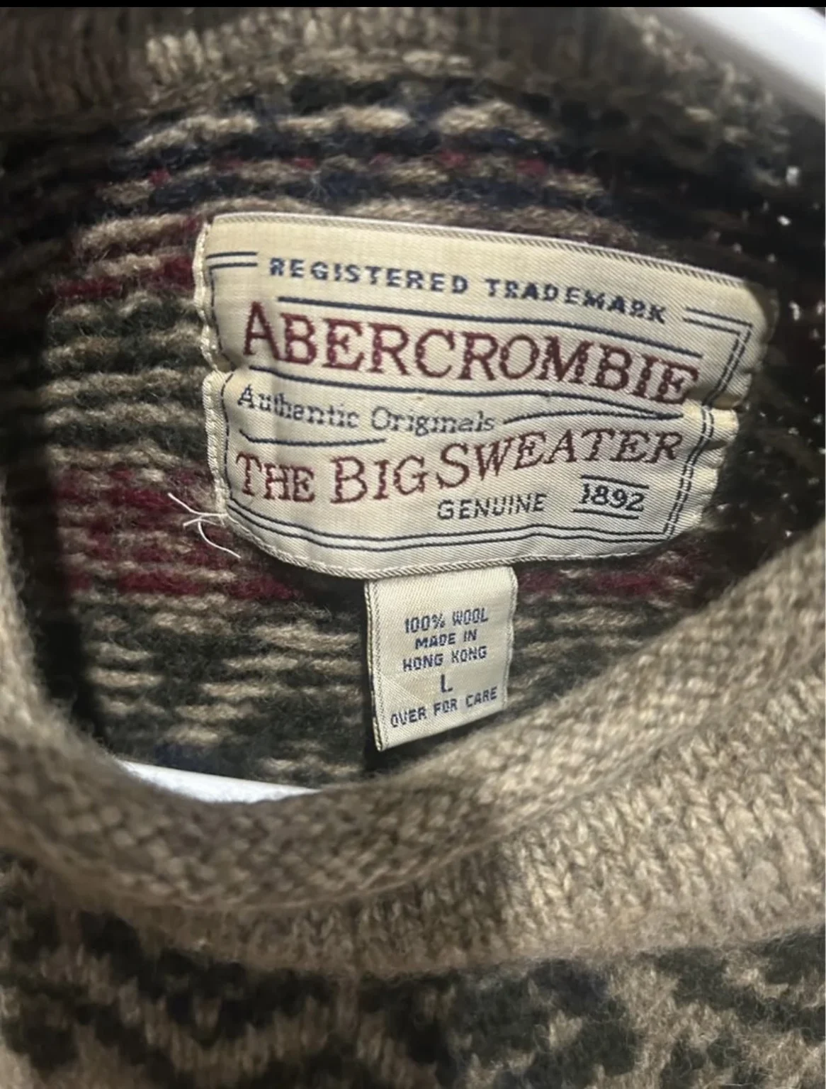 Image for Pull Vintage Abercrombie & Fitch - Style Fair Isle (Laine)