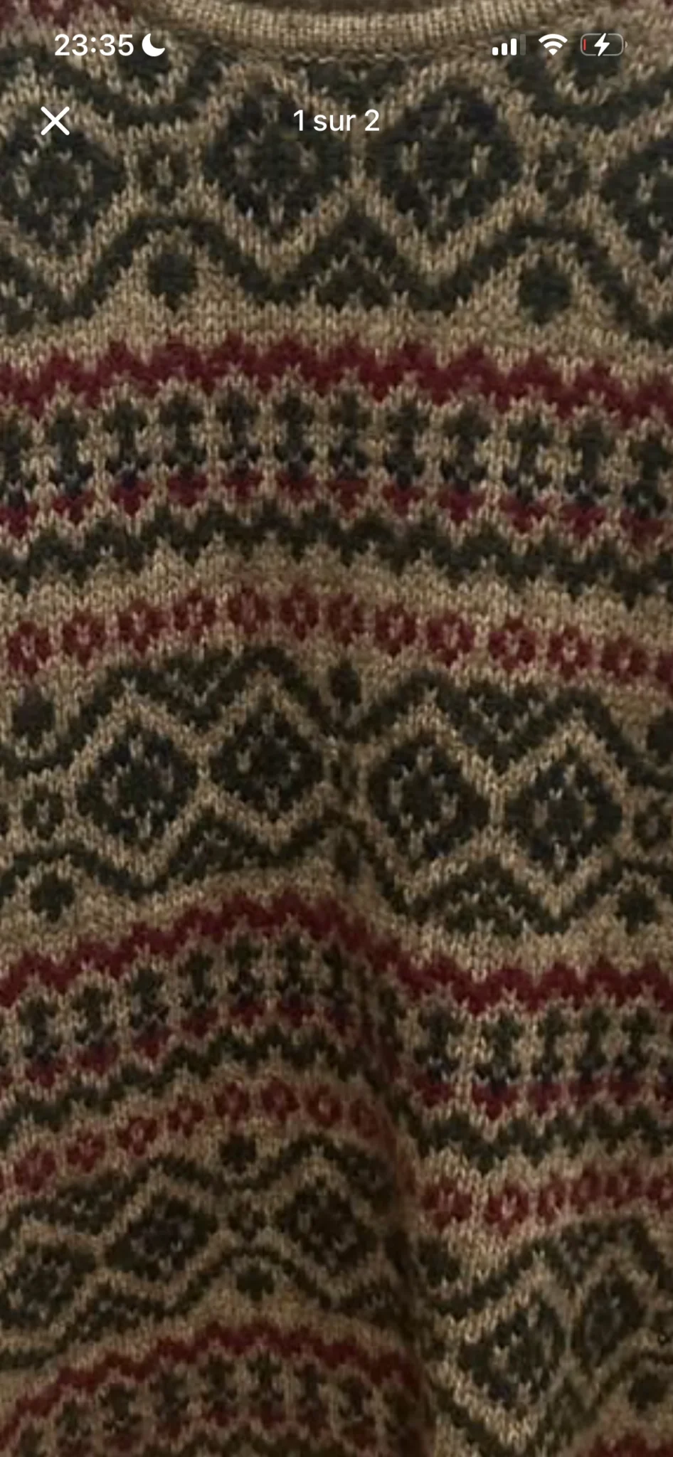 Image for Pull Vintage Abercrombie & Fitch - Style Fair Isle (Laine)