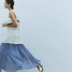 Thumbnail for Long pleated chiffon skirt