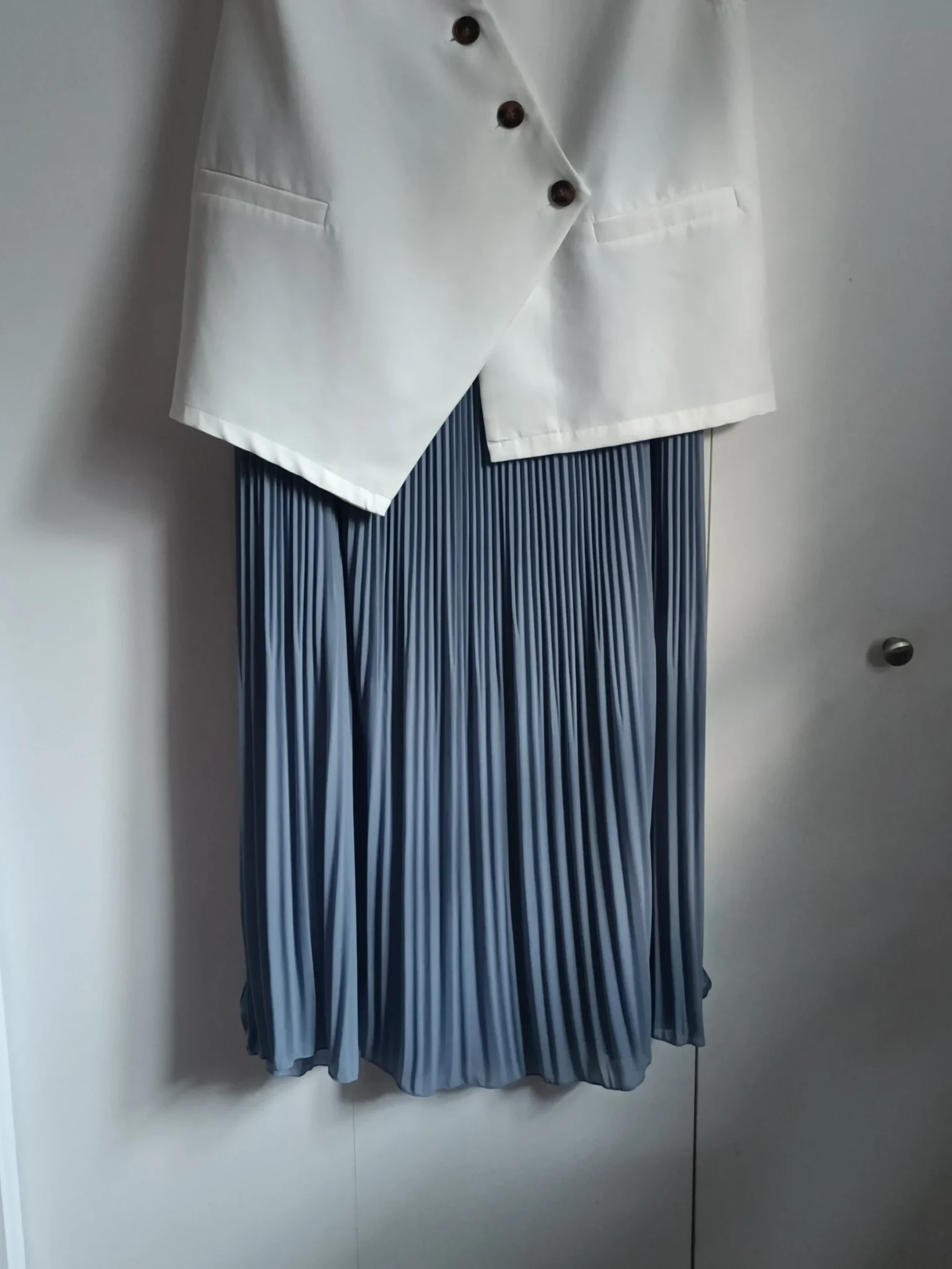 Image for Long pleated chiffon skirt