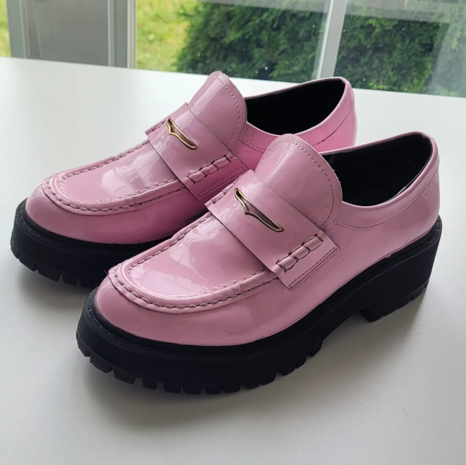 Image for Loafers à plateforme Steve Madden Malvern – Rose Verni – Pointure 6