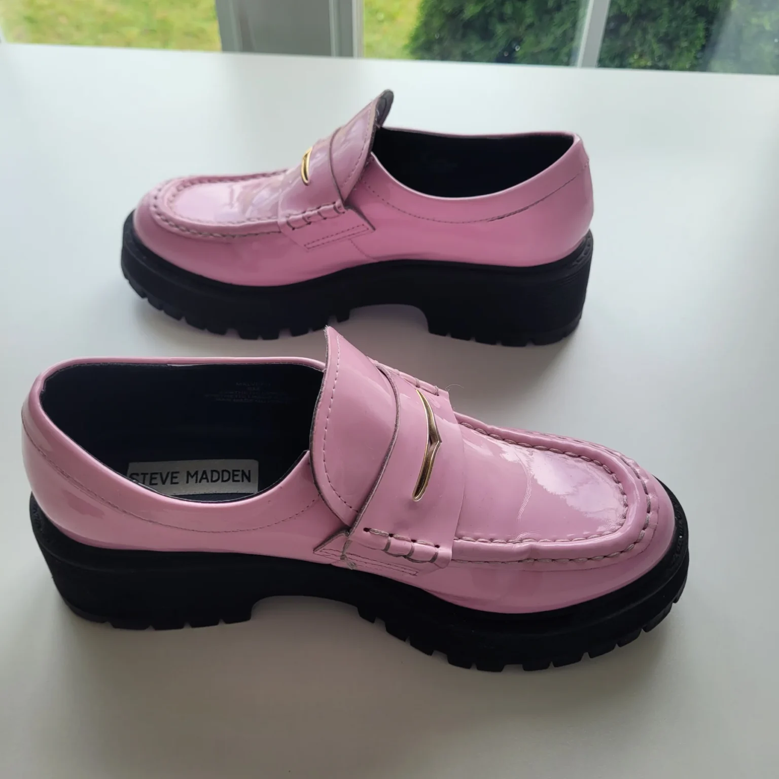 Image for Loafers à plateforme Steve Madden Malvern – Rose Verni – Pointure 6