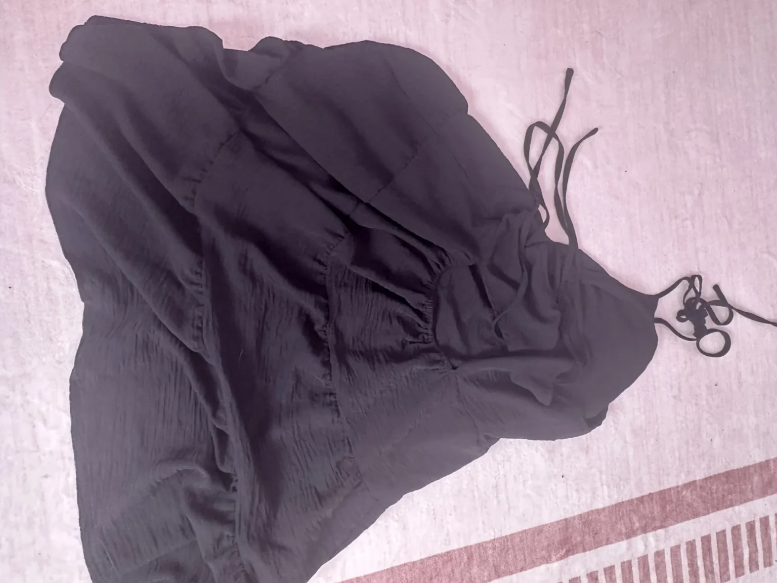 Image for Ruffled dress with detachable shoulder straps