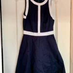 Featured thumbnail for Navy blue dress without sleeves, round neck