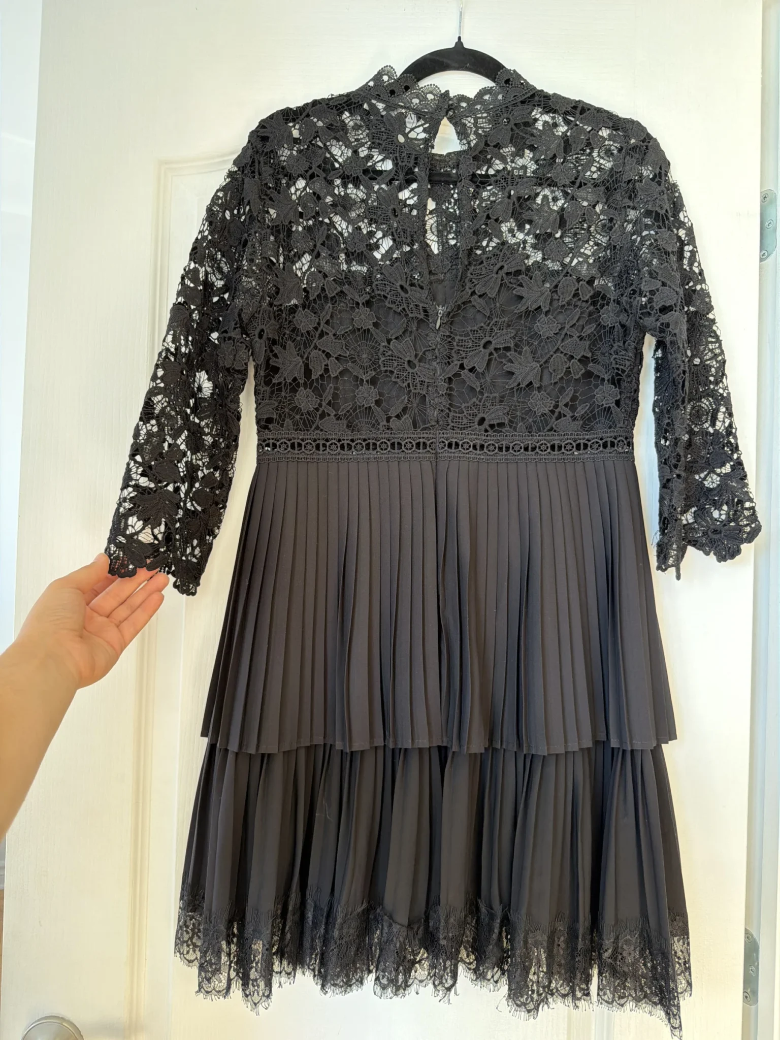Image for Robe Zara noir avec broderie et dentelles taille M