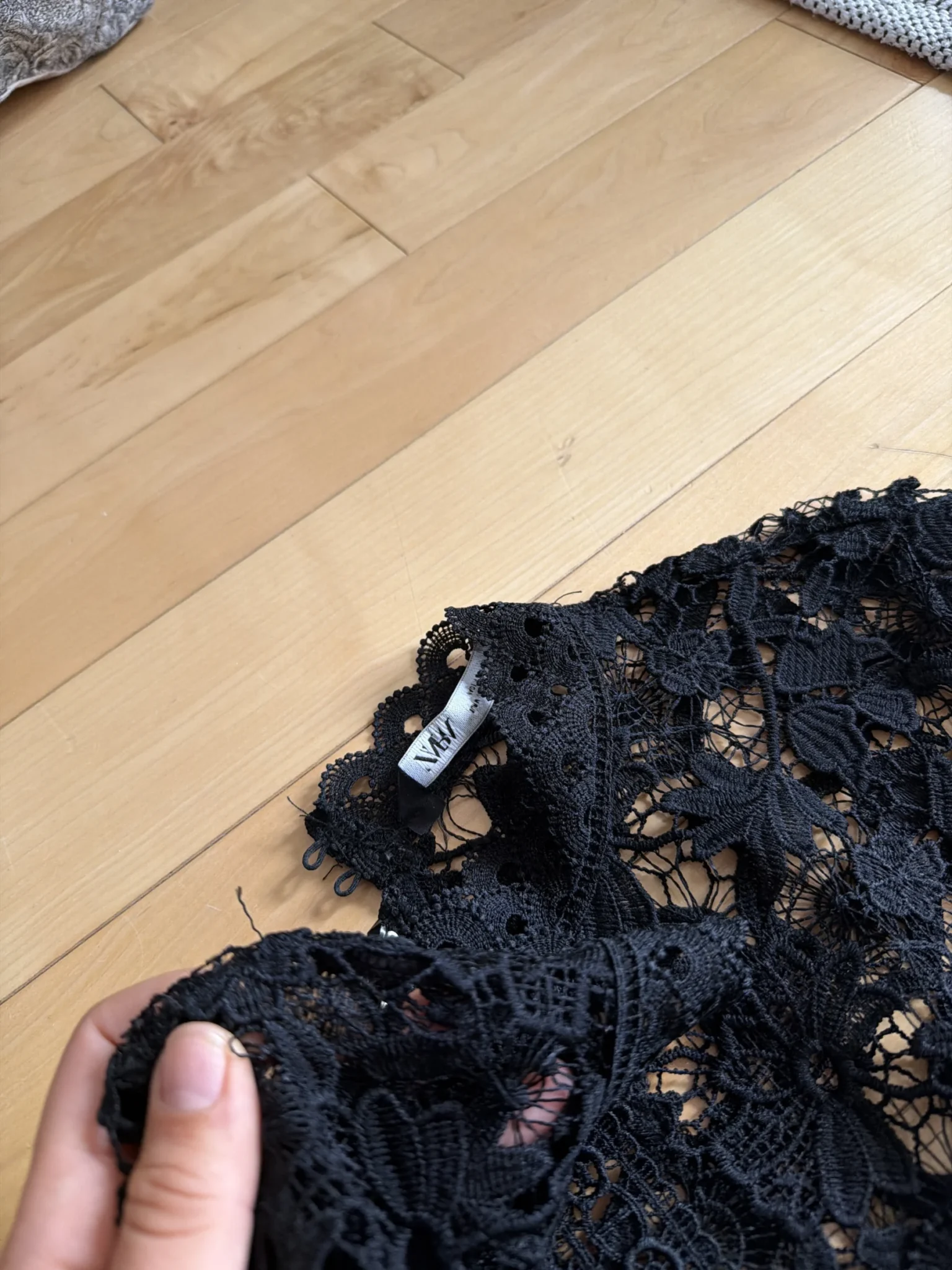 Image for Robe Zara noir avec broderie et dentelles taille M